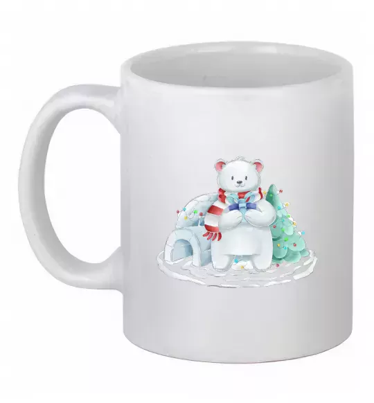 Чашка керамическая Білий ведмідь Белый фото