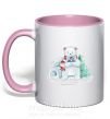Чашка с цветной ручкой Северный медведь Нежно розовый фото