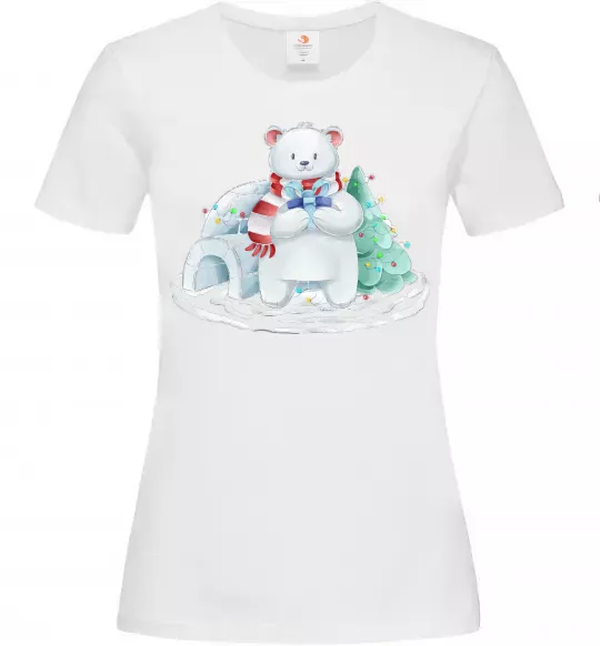 Жіноча футболка Білий ведмідь Білий фото