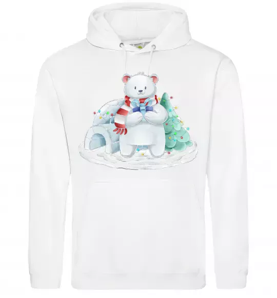 Мужская толстовка (худи) Білий ведмідь Белый фото
