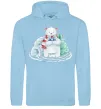 Чоловіча толстовка (худі) Білий ведмідь Блакитний фото