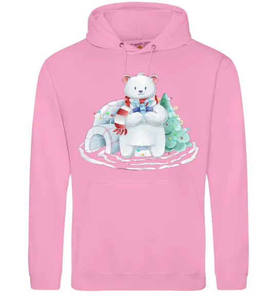 Жіноча толстовка (худі) Білий ведмідь Рожевий фото