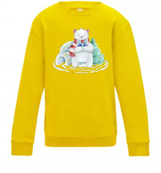 Детский Свитшот Білий ведмідь Солнечно желтый фото