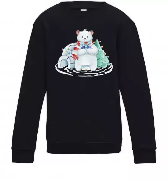 Детский Свитшот Білий ведмідь Черный фото