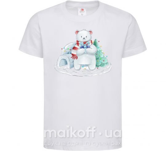 Детская футболка Северный медведь Белый фото
