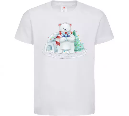 Дитяча футболка Білий ведмідь Білий фото