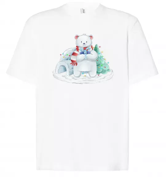 Футболка Оверсайз Білий ведмідь Білий фото