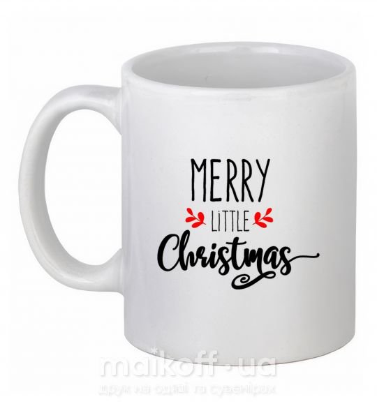 Чашка керамическая Merry little Christmas Белый фото