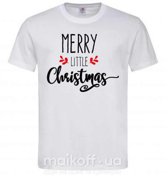 Мужская футболка Merry little Christmas Белый фото