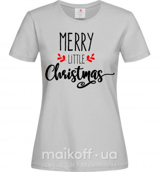 Жіноча футболка Merry little Christmas Сірий фото