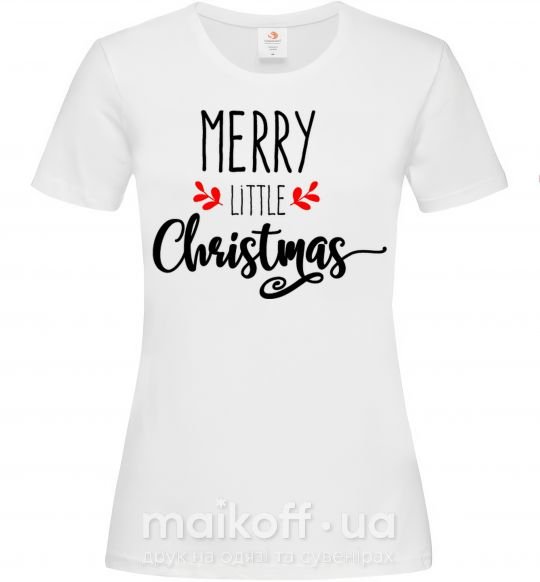 Женская футболка Merry little Christmas Белый фото