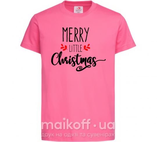 Дитяча футболка Merry little Christmas Яскраво-рожевий фото