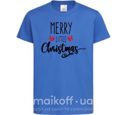 Дитяча футболка Merry little Christmas Яскраво-синій фото
