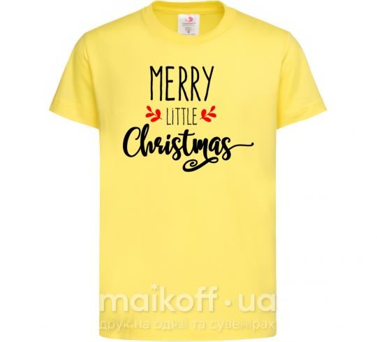 Дитяча футболка Merry little Christmas Лимонний фото