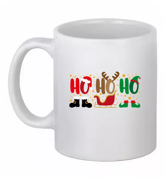 Чашка керамическая HO-HO-HO Белый фото