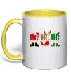 Чашка с цветной ручкой HO-HO-HO Солнечно желтый фото