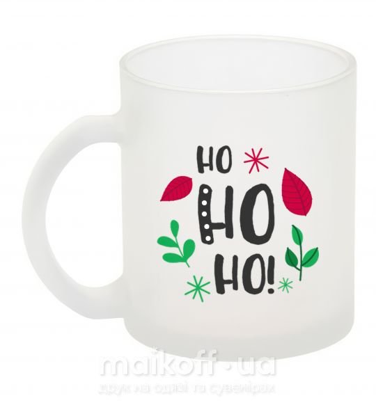 Чашка стеклянная HO-HO-HO листики Фроузен фото