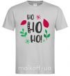 Чоловіча футболка HO-HO-HO листики Сірий фото