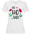 Жіноча футболка HO-HO-HO листики Білий фото