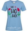 Женская футболка HO-HO-HO листики Голубой фото