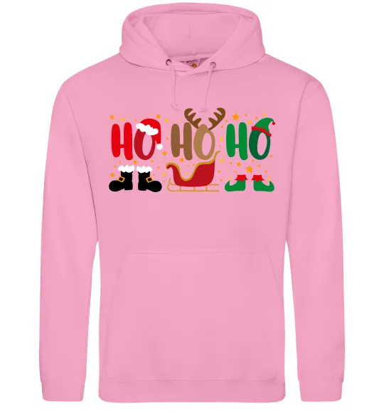 Мужская толстовка (худи) HO-HO-HO Розовый фото