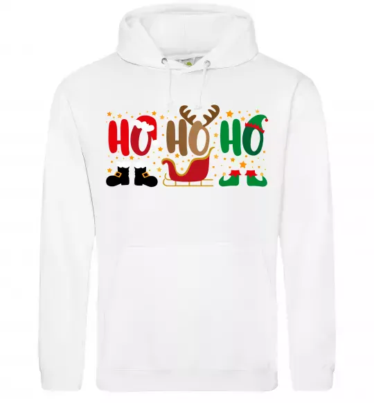 Чоловіча толстовка (худі) HO-HO-HO Білий фото