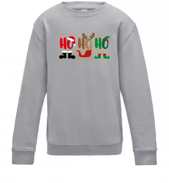 Детский Свитшот HO-HO-HO Серый меланж фото