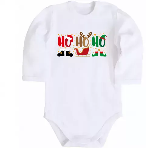 Дитячий бодік HO-HO-HO Білий фото