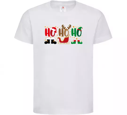 Детская футболка HO-HO-HO Белый фото