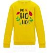 Детский Свитшот HO-HO-HO листики Солнечно желтый фото