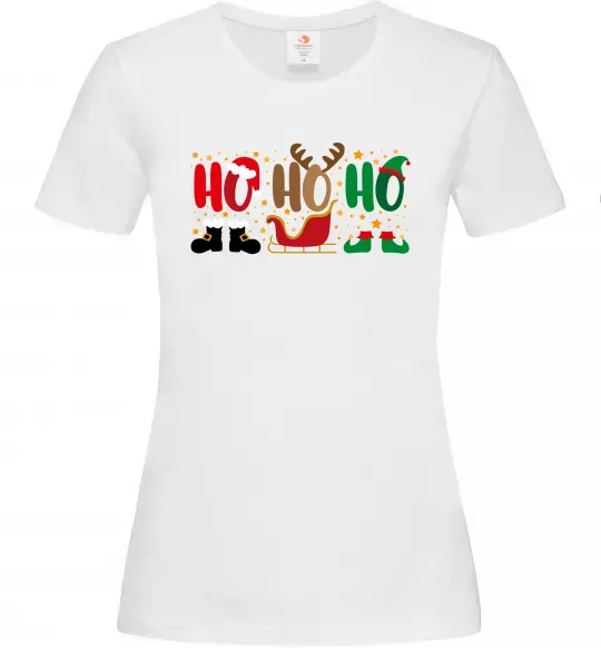 Жіноча футболка HO-HO-HO Білий фото