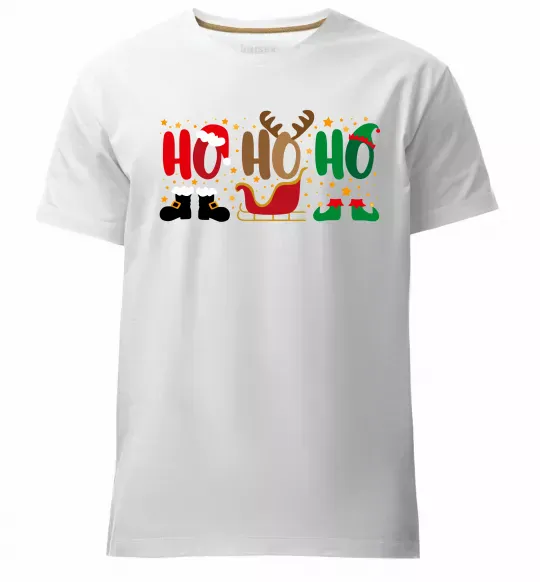 Чоловіча преміум футболка HO-HO-HO Білий фото