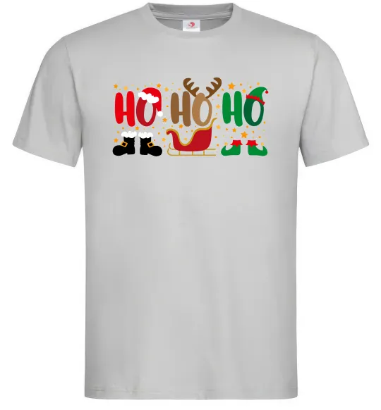 Чоловіча футболка HO-HO-HO Сірий фото