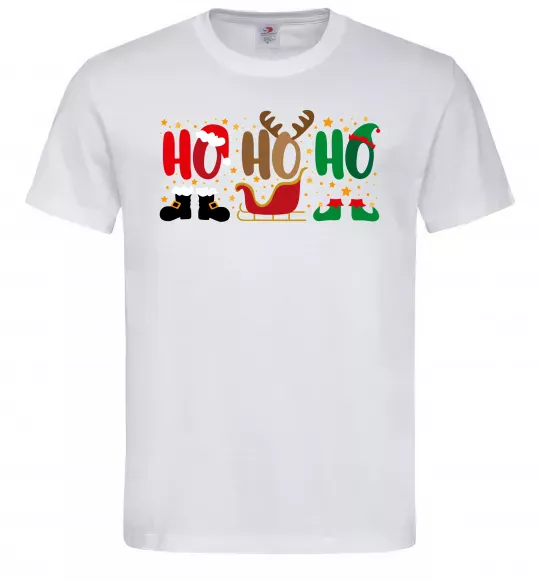 Чоловіча футболка HO-HO-HO Білий фото