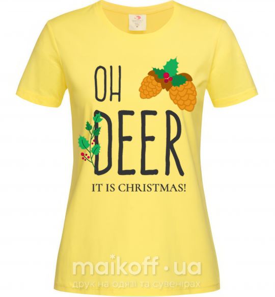 Жіноча футболка Oh deer шишки Лимонний фото