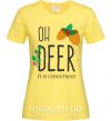 Женская футболка Oh deer шишки Лимонный фото
