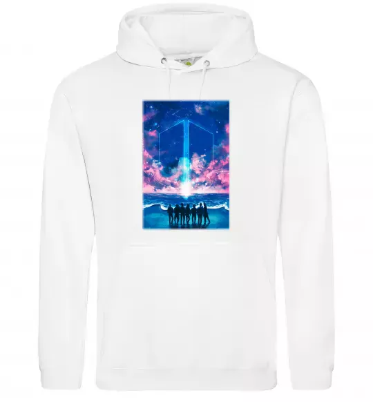 Чоловіча толстовка (худі) BTS army Білий фото