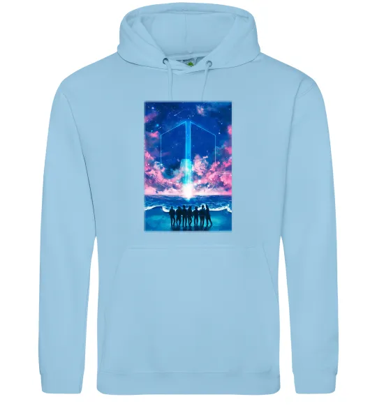 Мужская толстовка (худи) BTS army Голубой фото