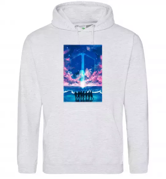 Жіноча толстовка (худі) BTS army Сірий меланж фото