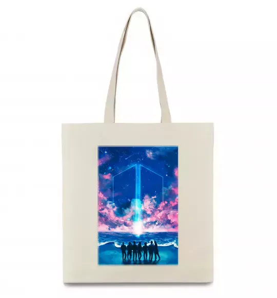 Эко-сумка BTS army Бежевый фото