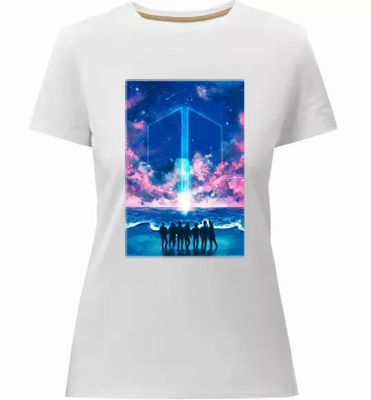 Жіноча преміум футболка BTS army Білий фото