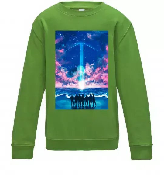 Дитячий світшот BTS army Лаймовий фото