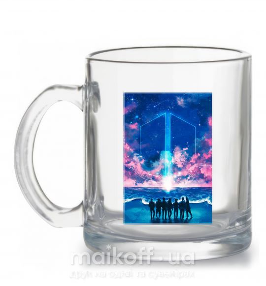 Чашка скляна BTS army Прозорий фото