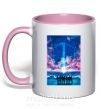 Чашка с цветной ручкой BTS army Нежно розовый фото
