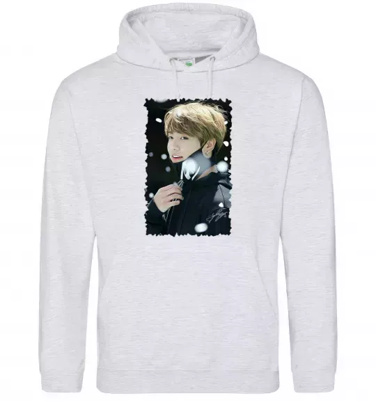 Жіноча толстовка (худі) Jongkook signature Сірий меланж фото