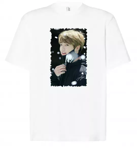 Футболка Оверсайз Jongkook signature Білий фото