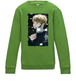 Детский Свитшот Jongkook signature Лаймовый фото