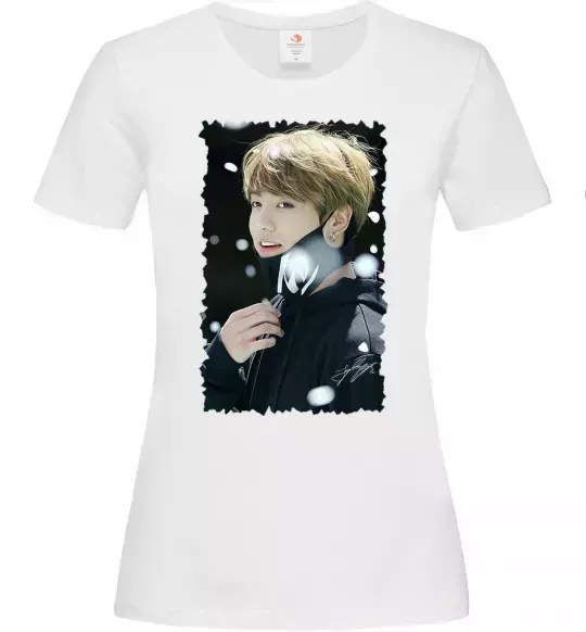 Жіноча футболка Jongkook signature Білий фото