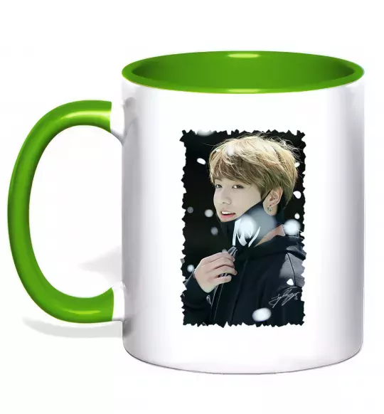 Чашка с цветной ручкой Jongkook signature Зеленый фото