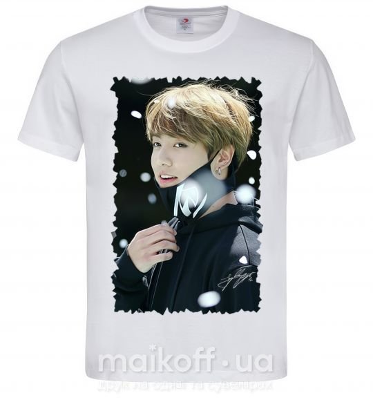 Мужская футболка Jongkook signature Белый фото